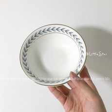 커피잔세트 찻잔 접시 도자기커피잔, 블루리프 샐러드 볼 6인치, 1개입, 1g