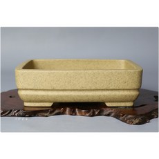 【小樹安每】中國盆缽-宜興白泥下線長方鉢(名家:唯珍) 16cm, 1個