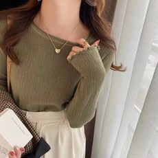 수유복 외출 봄가을 이너 디자인 나무 귀걸이 긴팔 니트 이너 수유복