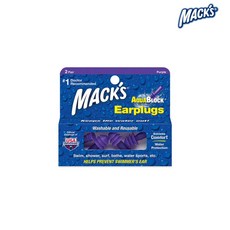 Macks 아쿠아블록 실리콘 수영 귀마개 보라색 4p, 1개, 2쌍