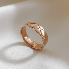 아킨다 여성 큐빅반지 써지컬스틸 엠보 격자무늬