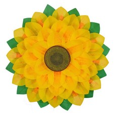 연꽃 해바라기 우산 부채춤 인조꽃 전통 무용 연극 행사 소품, 1개, E. 70CM 해바라기 우산 (초록 잎)