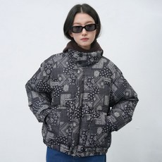 제너럴아이디어 UNISEX 에어믹스 페이즐리 푸퍼 BLACK / SBE4U07016-WOMAN