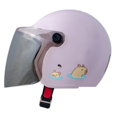 GP-5 泡澡水豚君 兒童安全帽 3/4罩 卡通安全帽 半罩 兒童3/4罩 卡皮巴拉 水豚君, 法粉