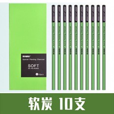 尼奧尼炭筆素描碳筆套裝 美術生專用繪畫筆 軟碳鉛筆速寫筆 清倉特惠, 專業級軟炭（10支裝）一盒, 1個