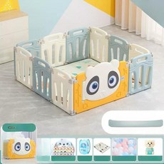 접이식 베이비룸 보호 안전 펜스 가드 울타리 실내 놀이터, 1개, 블루화이트 120x120cm