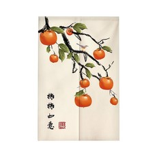 中式古風柿柿如意門簾，廚房臥室玄關隔斷布簾