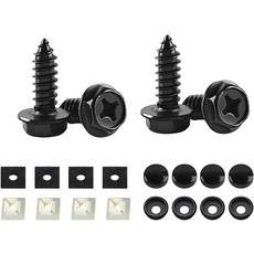 Ywdiml 4세트 방지 번호판 나사 키트 M6 14인치 나사가 장착된 스테인리스 스틸 자동차 태그 프레임 장착 하드웨어 방청 자동 볼트 패스너 유니버설 핏블랙, 4 PCS, Black