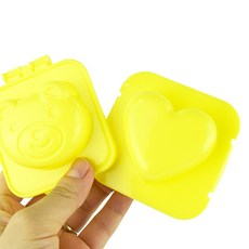 TW 귀여운 삶은계란 틀 주먹밥 몰드 동물모양 도시락, 하트, 1개