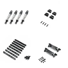 MN78 MN300 원격 제어 자동차 금속 수정 액세서리 유압 장치 브래킷 연결 막대 스티어링, 01 검정색