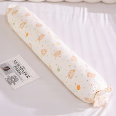 대형 베개 순면 사탕 원통 베개 여름 수면 옆으로 자는 다리 받침 베개 긴 베개 여성용 분리 세탁 가능, 전체 길이 120x20cm [탈부착 및 세탁 가능], 달콤한 곰-브라운