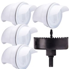 닭 오리 급식기 닭모이통 닭사료통 사료통 먹이통 급여기, 닭 오리 급식기3개+홀커터1개, 1세트, 홀커터80mm