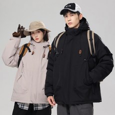 情侶新款加絨沖鋒衣 戶外加厚防風防水棉衣 運動外套登山服