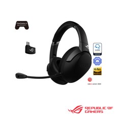 ROG Strix Go 2.4 無線電競耳機，支援 USB-C 2.4GHz 連線與 AI 降噪麥克風