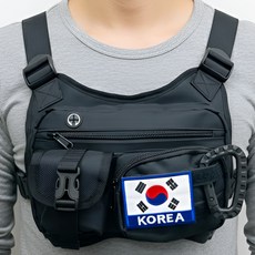 하네스트 완전밀착 오토바이 배달 라이더 체스트백, 블랙