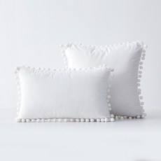 天鵝絨抱枕 輕奢感家用靠墊套 含芯, 輕奢毛球-雪白,45x45cm（枕頭套+枕頭芯）