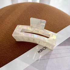 Gardenia.kr 韓國製 白石紋方形鯊魚夾