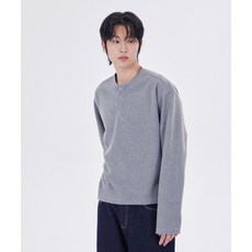 굿라이프웍스 남녀공용 긴소매 티셔츠 스테디 와플 크롭 헨리넥 26SSGT07GR