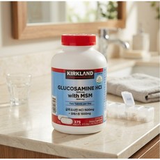 커클랜드 글루코사민 HCl 1500mg MSM 관절 연골 건강 보조제, 1박스, 375정
