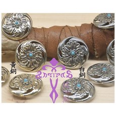 安提帕斯手工皮革 銅製旋風唐草裝飾, 黃銅色