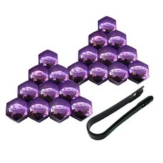 ZCD 20Pcs 자동차 바퀴 러그 너트 커버 보호 커버 외부 장식 범용 클립 도구 녹 방지 볼트 캡 타이어 볼트 허브 나사 캡, POM, 퍼플 17mm