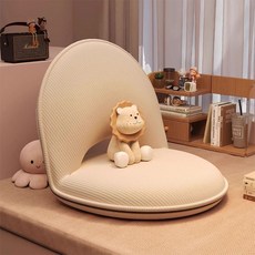 SeekFun 좌식 의자 접이식 각도 조절 편안한 게으른 좌식 소파, 베이지색, 1개
