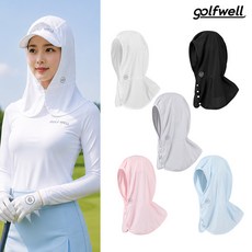 골프웰 공용 쿨링 냉감 두건 후드형 햇빛가리개 GW623-NW73, FREE, 화이트