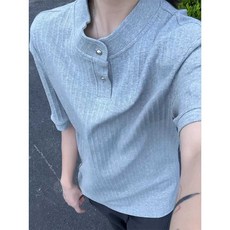헨리넥 박시핏 반팔 티셔츠 남성용 텍스처드 소재 클린핏 미니멀 캐주얼 반소매