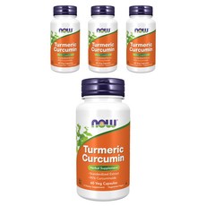 NOW Foods 薑黃素素食膠囊, 60顆, 4罐