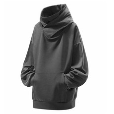 남녀공용 하이넥 오버핏 기모 후드티 넥워머 루즈핏 맨투맨 WI067T