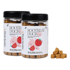 펫트리언츠 반려동물 루트릿덕 오리 동결건조 간식 생 야채 과일 토핑 식이섬유 트릿, 2개, 120g, 레드 (스페인산 토마토)