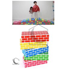 종이벽돌 블록 대 20P 유아블록, 혼합색상, 남녀공용, 종이