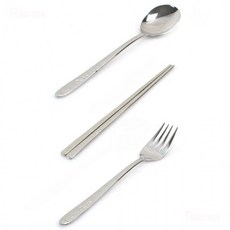 바이너리하우스 도시락 어린이 초등학생 스텐 숟가락 18cm 스푼 17.5cm 포크 17.4cm 수저 젓가락, 1개