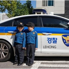 112 경찰관 상하 모자 포함 풀세트_아동사이즈 할로윈 코스튬 직업체험 역할놀이
