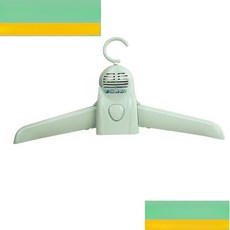 전기식 소형 가정용 온풍 의류 옷걸이 건조 히팅 가열식 온열 여행용 휴대용 스마트 옷걸이 접이식 스탠드형 저전력 절전형 저소음 옷걸이 빠른건조 살균 탈취 습기제거 건조대 건조기능, 그린, 단일 모델