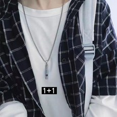 본라이프 올스테인리스 호신용 호루라기 목걸이 휘슬 펜던트 써지컬 패션 휘파람 목걸이 호각, 실버, 2개