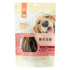 LOHAS 肉嗨吃 犬用 寵物零食, 豬耳朵條, 50g, 1包