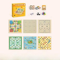 교육용 플라잉 체스 초등학생용 멀티인원 보드게임 지능 자극 동물 테마, 1개, 15. 30*30cm [6-in-1] 플라잉 체스 +