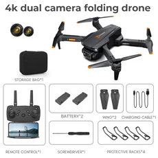 RC헬기 비행기 전투기 드론 무선 조정 카 자동차 오프로드 드리프트 포크레인 H15 4K 자동 호밍 리모컨 항, 04 Dual camera 2B