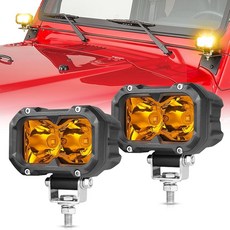 OFFROADTOWN 6 Inch Single Row LED Light Bar 40W 3D Spot Off Road Driving Ultra Slim Thin Waterproo, 앰버, 4인치