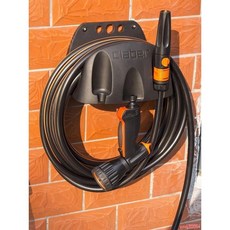 水管收納器 壁掛式庭院花園軟管收納架 澆花洗車水管整理, 1個, 4分接頭套件+水管架