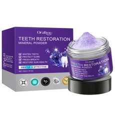 1+1 치아 회복 미네랄 파우더 퍼플 브라이트닝 치아 파우더 치아 미백, 4개, 50g