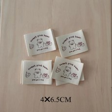 곰 패턴 접이식 의류 라벨 워시 케어 태그 인쇄 직물 봉제 준비, 1개, 10. C 10pcs