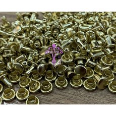 Antipas安提帕斯 手工皮革雙面固定釦鉚釘撞釘, 金色,6mmx8mm(10組), 1個