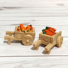 迷你仿真板車 樹脂造景水果車果蔬車盆景裝飾小擺件, 1個, 6厘米果蔬車隨機1個