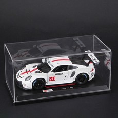 브라고 부라고 포르쉐 911 RSR 레이싱 자동차 모형 프라모델 다이캐스트 1:24, 화이트(더스트커버 포함)