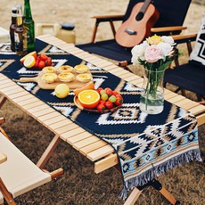 감성캠핑 테이블 식탁보, 단일