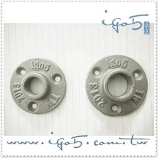 愛購物嚴選 鑄鐵工業風法蘭盤 法蘭片 三孔固定座 底座 車牙 足厚款, 1個, 6分三孔 50片