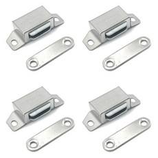 아이베란다 스텐 자석빠찌링 사각 도어캐치 가구 철물, 12.5x30mm(소), 4개, 실버