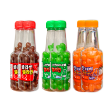 젤리빈 60g 콜라병 + 사이다병 + 판타병 / 세트 탄산음료 맛 젤리 빈 구미 간식, 2세트, 180g